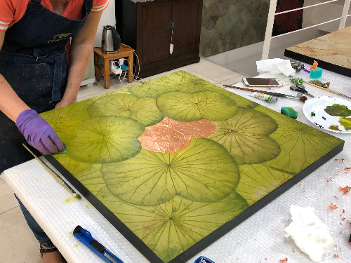 Workshop für Lotusblatt-Malerei - auf Triviar
