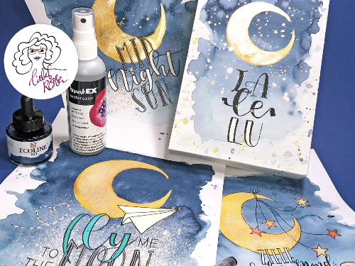»Mondbilder« Handlettering & Watercolor - auf Triviar