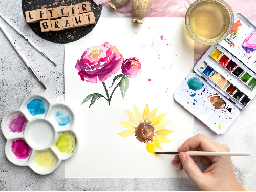 Aquarell Workshop „Sommerblumen“ - ANFÄNGER - auf Triviar
