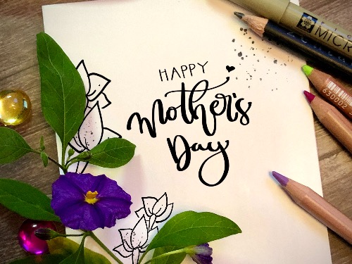 Muttertag Greeting Cards mit Zentanglemustern - auf Triviar