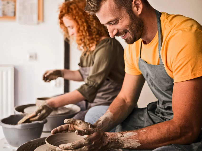 Töpferkurs an der Drehscheibe in Linz